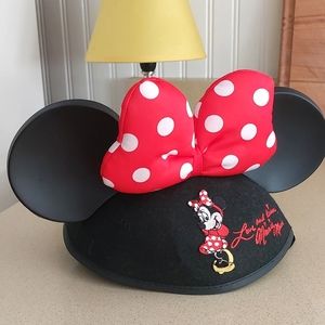 Disney Minnie Mouse Ears Hat with Bow and Embroidery
